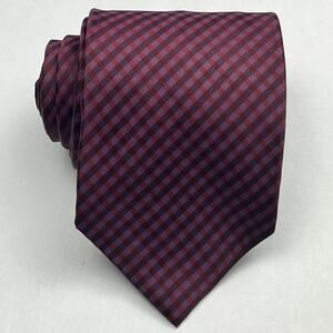 Tie Rack 100% Silk Mens Necktie Striped Geometric Burgundy Made In Italy Tie